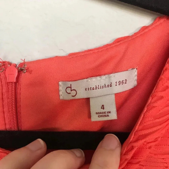 CB Red Floral Lace Print A-Line Dress - Picture 2 of 4